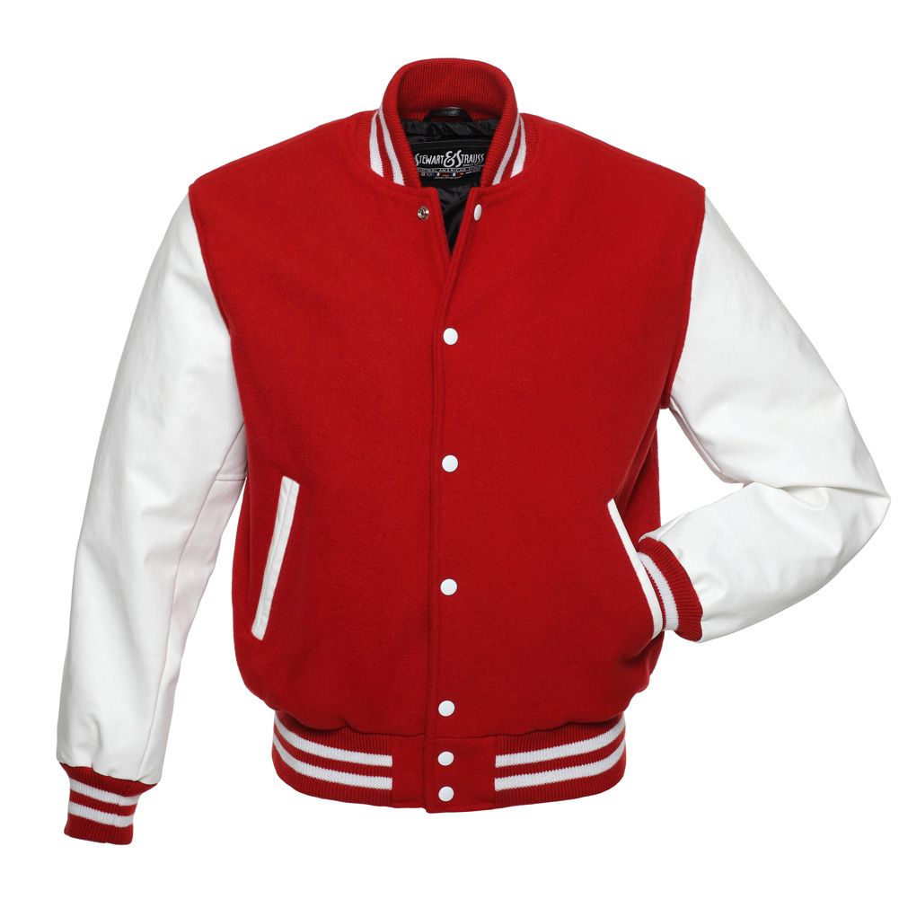 Jacketshop Jacket Scarlet Red Wool White Vinyl Letter Jacket