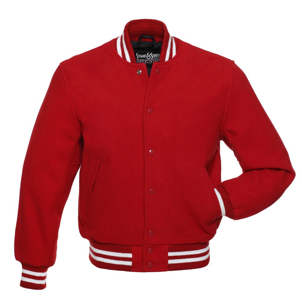 Jacketshop Jacket Red All Wool Letterman Jacket