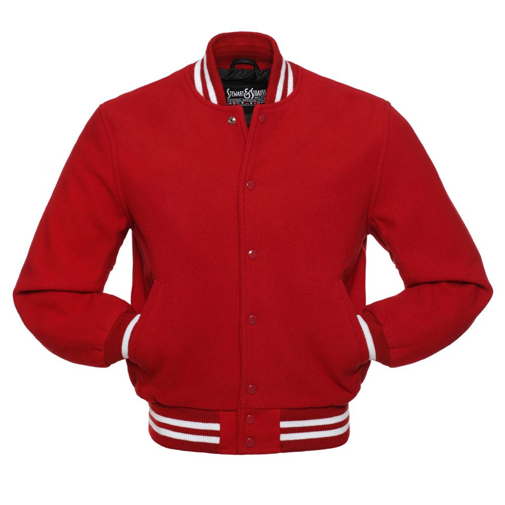 Jacketshop Jacket Red All Wool Letterman Jacket