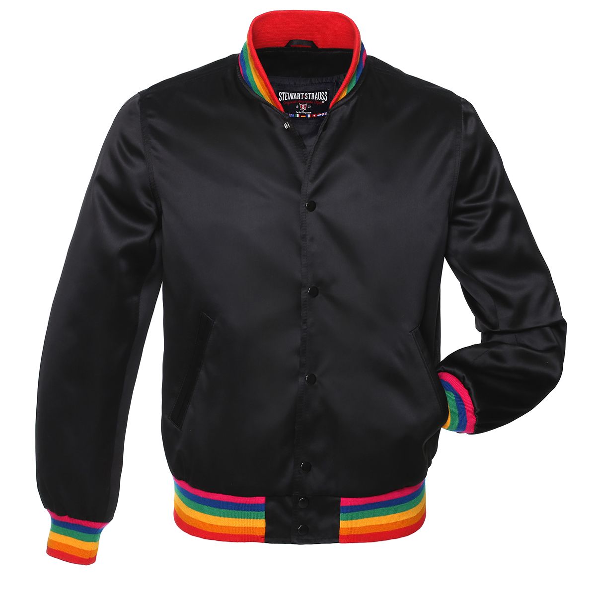 Jacketshop Jacket Black Black Rainbow Satin Jacket