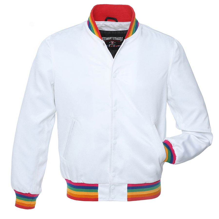 Jacketshop Jacket White White Rainbow Satin Jacket