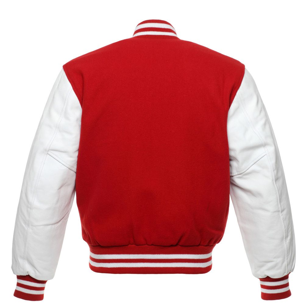 Jacketshop Jacket Scarlet Red Wool White Leather Letter Jacket