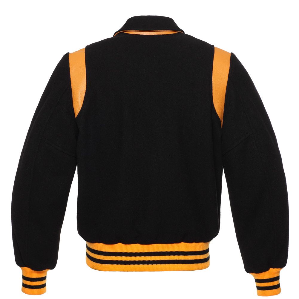 Jacketshop Jacket Retro Black Wool Leather Gold
