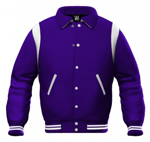 Jacketshop Jacket Retro Purple Wool White Leather Varsity Jackets