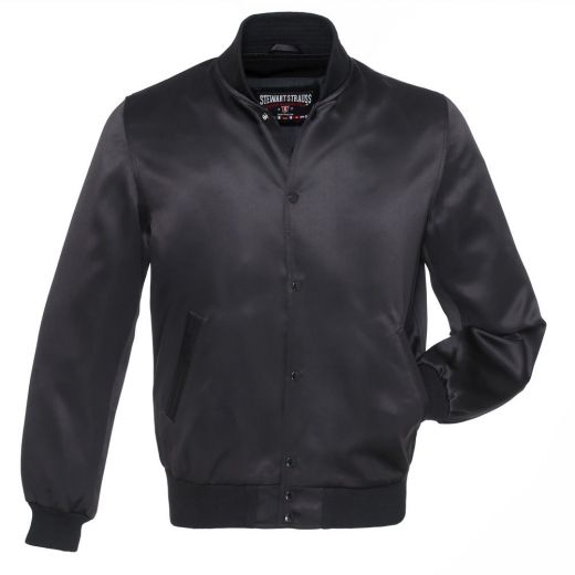 Jacket Solid Black Satin Jacket