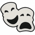 PA313 WHITE DRAMA MASKS PATCH