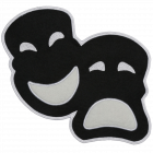 PA317 DRAMA MASKS BLACK