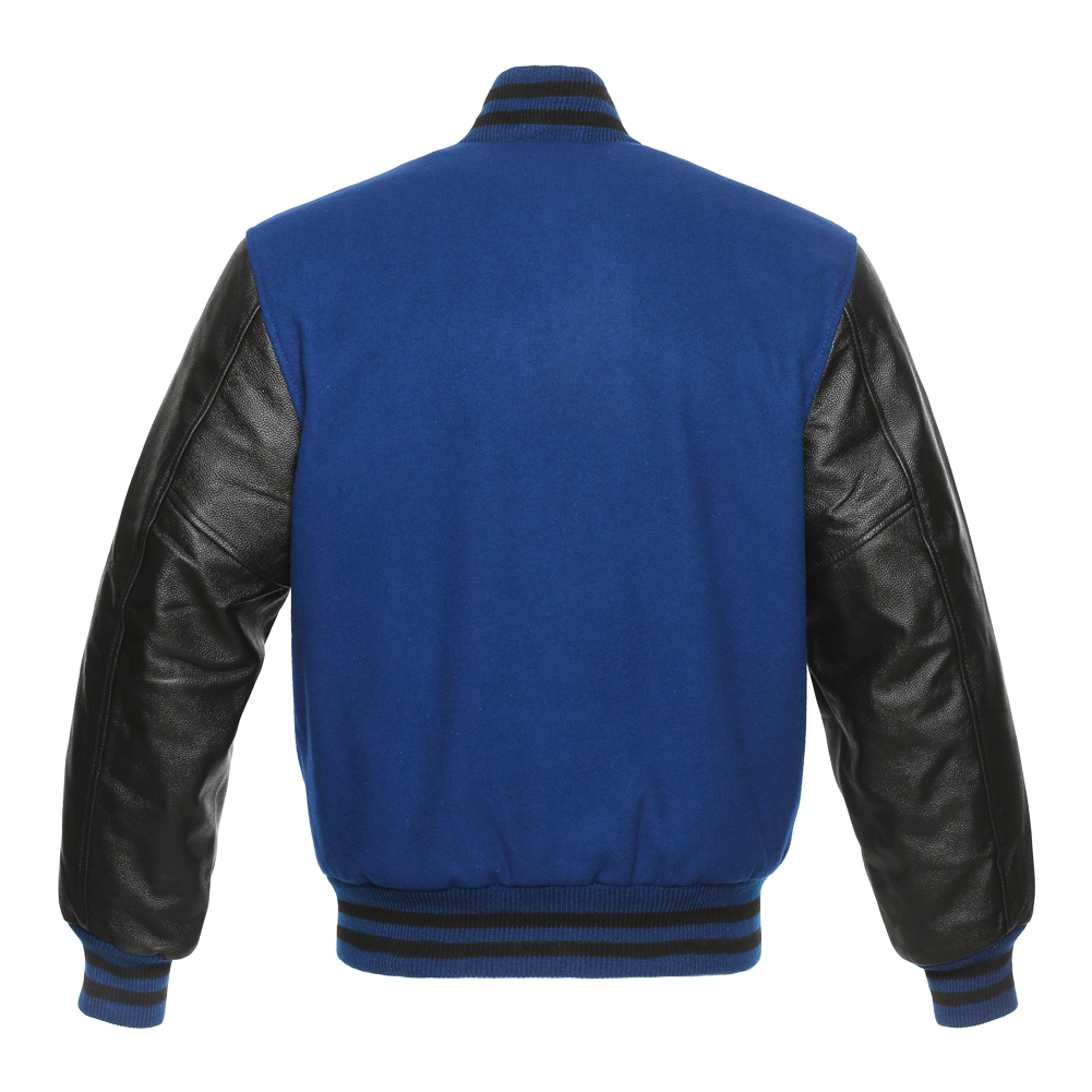 Jacketshop Jacket Royal Blue Wool Black Leather Letterman Jackets