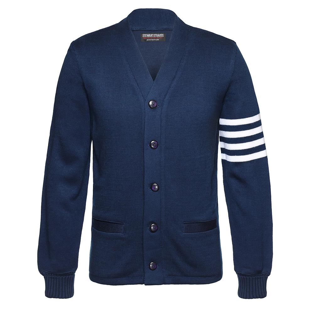 Jacketshop Sweater Navy Blue White