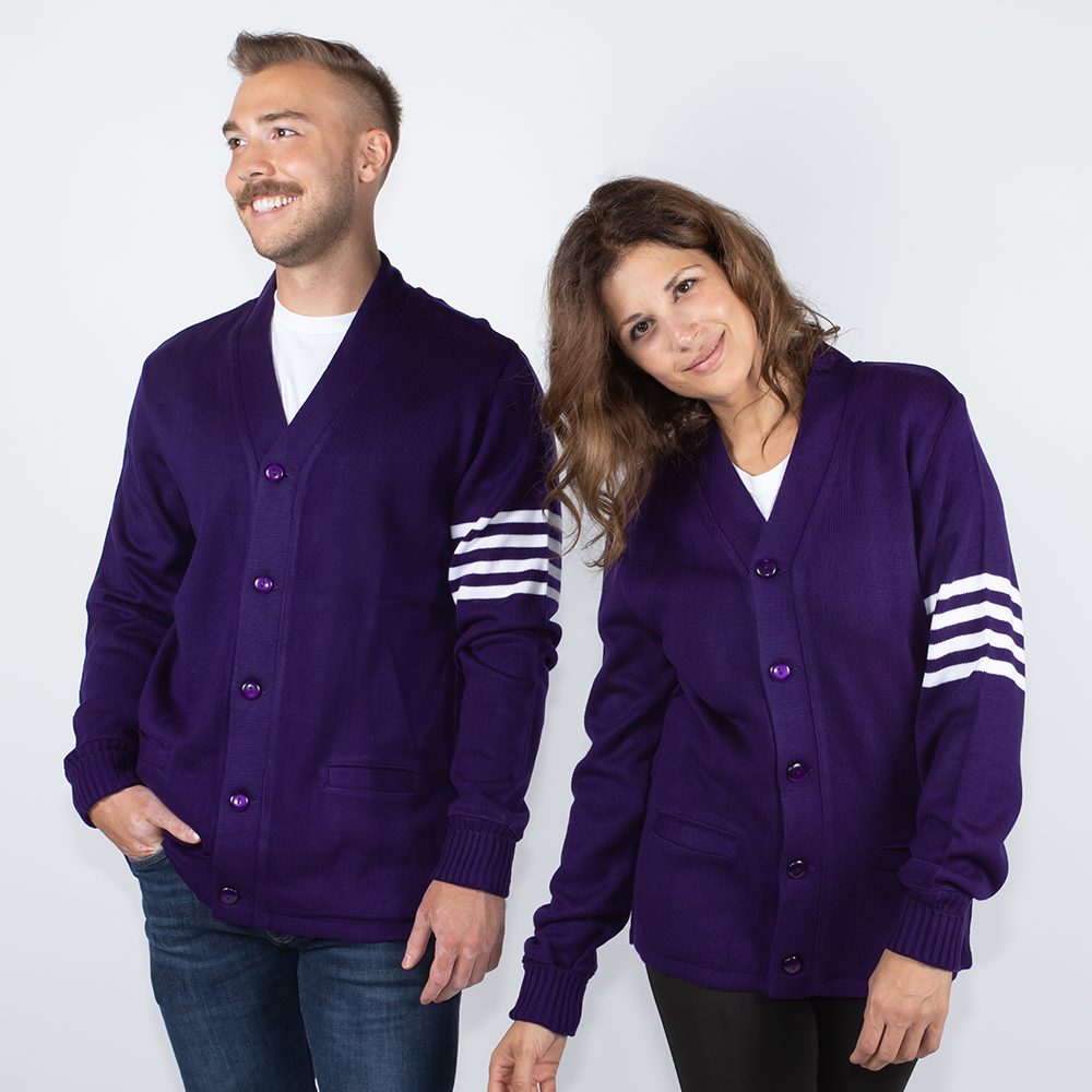 Jacketshop Sweater Purple White