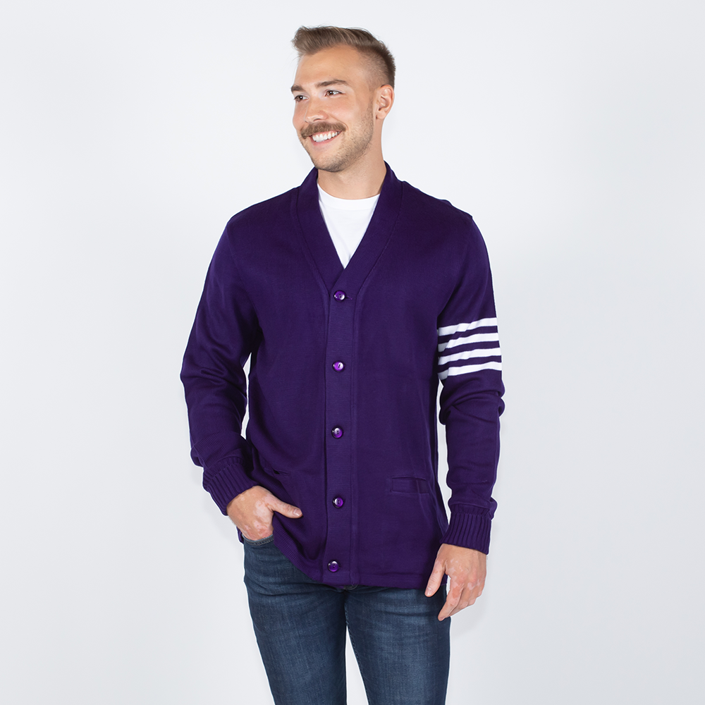 Jacketshop Sweater Purple White